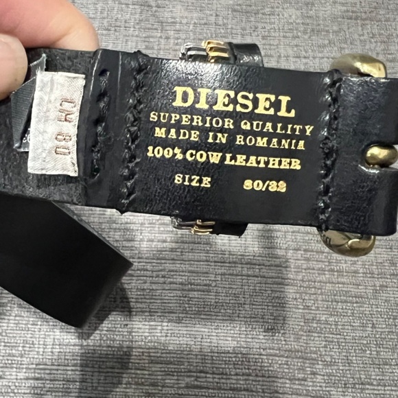 Diesel B-IANANA Black Leather Belt main image 7